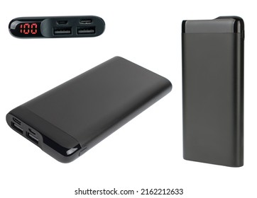 Portable Charger For Phone, Gadget For Phone Tablet, Isolated On White Background