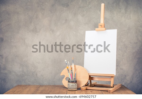 Portable Desk Easel Painting Canvas Blank Stock Photo Edit Now