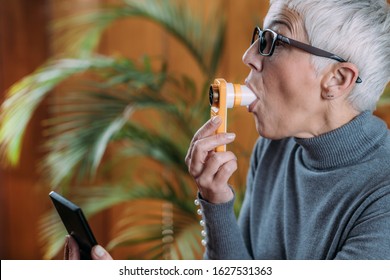 Portable Digital Spirometer, Blowing Test For Lungs, Forced Expiratory Volume And Peak Expiratory Flow Rate