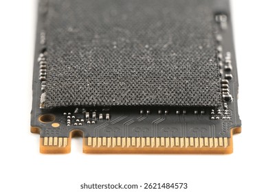 Portable disk drive for personal computers with M.2 NVMe interface. Isolated on a white background.