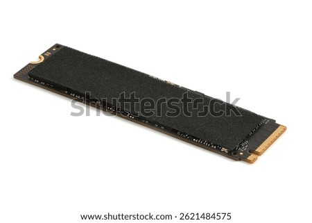 Portable disk drive for personal computers with M.2 NVMe interface. Isolated on a white background.