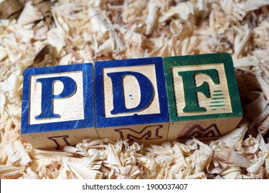 The Portable Document Format (PDF) Acronym Arranged With Wooden Blocks