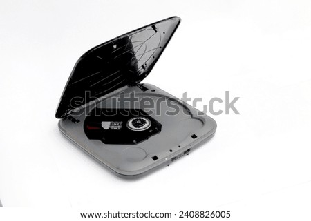 portable dvd player on white background