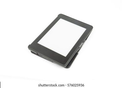 Portable e-book reader with two clipping path for book and screen. You may add your own text or picture.