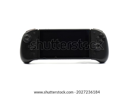 Portable game console handheld isolated on white background.