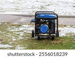 Portable gasoline or diesel generator to provide electricity. Problem with electricity. Blackout. Winter.