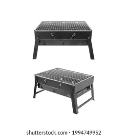 Portable Grill Isolated On White Background With Clipping Path