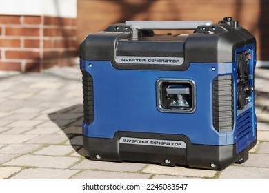 Portable Inverter Generator To Connect Electricity To House. Petrol Generator AC - motor portable.
