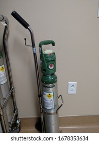 Portable Oxygen Tank/E Cylinder On Transport Caddy.  Williamsport, PA, USA.  3/19/2020.