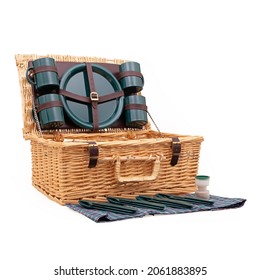 Portable Picnic Set On White Background