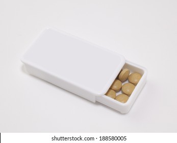 Portable Pill Case On White Background 