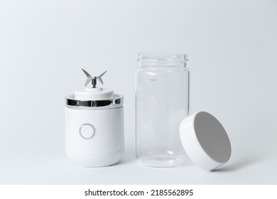 Portable Small Blender For Making Smoothie Isolated On White Background.