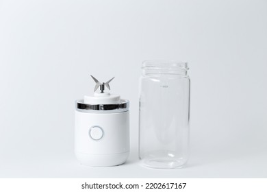 Portable Small Blender For Making Smoothie Isolated On White Background.