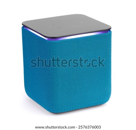 portable smart wireless speaker isolated on white background