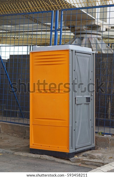 Portable Toilet Cabin Construction Site Royalty Free Stock Image