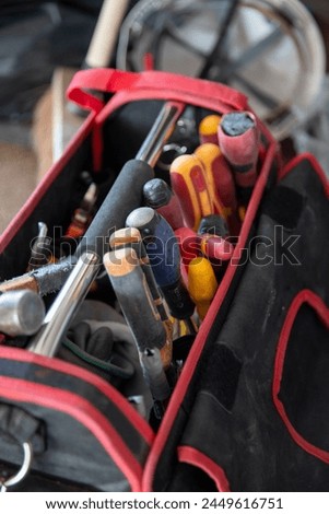 Portable tool box containing used equipment