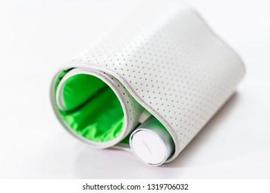 Portable Wireless Blood Pressure Monitor On A White Background.