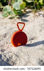 Portable Wireless Speaker On The Beach