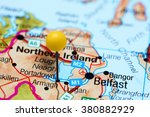 Portadown pinned on a map of Northern Ireland 