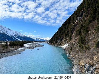 Portage Alaska River On A Sunny Spring Afternoon