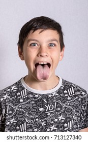 Portait Of A Boy Being Silly