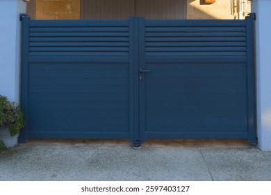 portal double classic gray steel aluminum grey classic metal gate entrance car door home of garden house