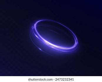 Portal light effect on a dark background. Light bright blue swirl. Bright light round teleport podium. Magic gate in a fantasy game. Vector 10 EPS	
