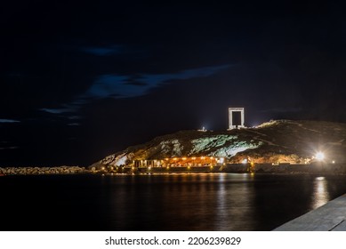 Portara at Chora of Naxos at night, Cyclades, Greece - Shutterstock ID 2206239829