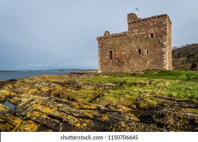 Portencross Castle, Portencross, Ayrshire, Scotland, United Kingdom, November 7th 2017.  Portencross Castle Ayrshire.