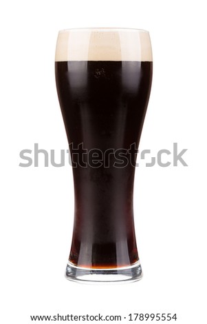 Porter beer glass isolated on white