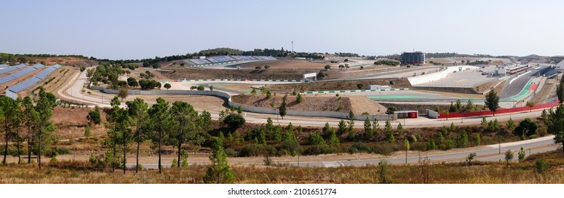 Portimao, Alentejo, Portugal - 10 14 2021 : Panoramic Photo Of Algarve International Racing Circuit In Portimao In Portugal