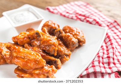 Portion Of Buffalo Chicken Wings