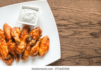 Portion Of Buffalo Chicken Wings