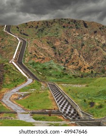 A Portion Of California's Aqueduct Near Los Angeles.