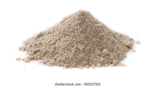 Portion Of Cardamon Powder (close-up Shot) Isolated On White Background
