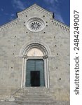 Portion of the Facade of the Church of San Pietro in Corniglia, Cinque Terre, Liguria, Italy