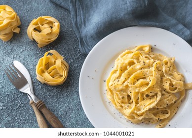 Portion Of Fettuccine Alfredo