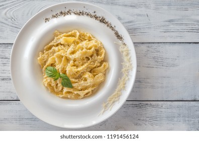 Portion Of Fettuccine Alfredo