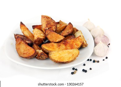 Portion Of Fresh Baked Sweet Potato Wedges