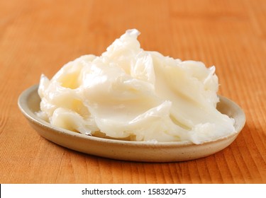 Portion Of Pork Lard On A Plate