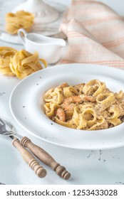 Portion Of Shrimp Alfredo Pasta