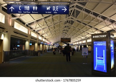 PORTLAND, OR - AUG 25: PDX Portland International Airport In Oregon, As Seen On Aug 25, 2018.