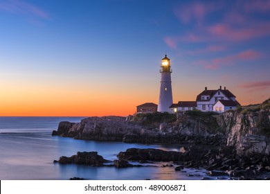 Portland Head Light in Cape Elizabeth, Maine, USA. - Powered by Shutterstock