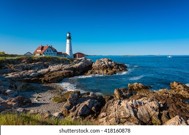 Portland Head Light Lighthouse in Cape Elizabeth, Maine, USA.