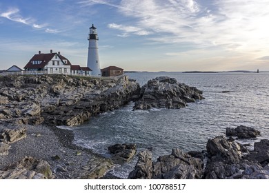 Portland Head Light Lighthouse On Coast Stock Photo 100788517 ...