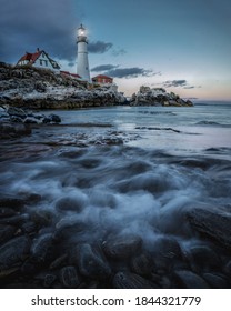 Portland Head Lighthouse At Blue Hour