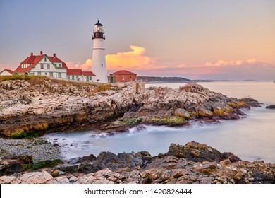 Portland Head Lighthouse at Cape Elizabeth, Maine, USA.