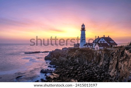 Portland Head Lighthouse at sunrise