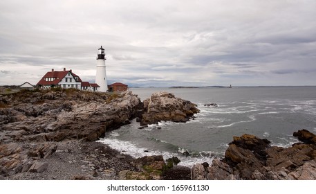 Portland lighthouse and cove