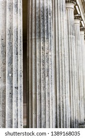 Portland Limestone Doric Columns With Fluted Shafts.